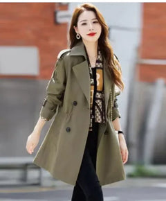 Autumn And Winter New Casual Figure Flattering Fashionable Top Women's Windbreaker Coat