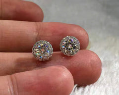 Rhinestone Round Earrings & Ring Set