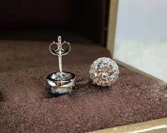 Rhinestone Round Earrings & Ring Set