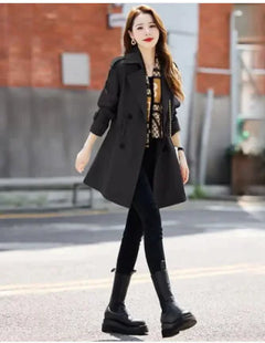 Autumn And Winter New Casual Figure Flattering Fashionable Top Women's Windbreaker Coat