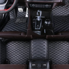 Diamond Leather Wire Ring Car Mat